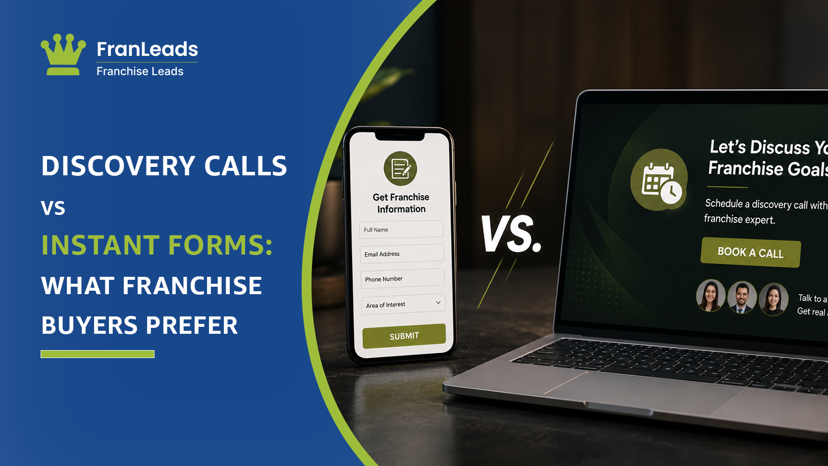 Discovery calls versus instant forms franchise buyers.