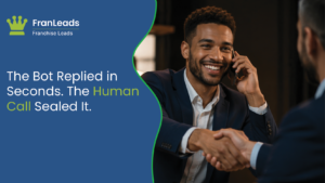 Automated text then human call franchise lead.