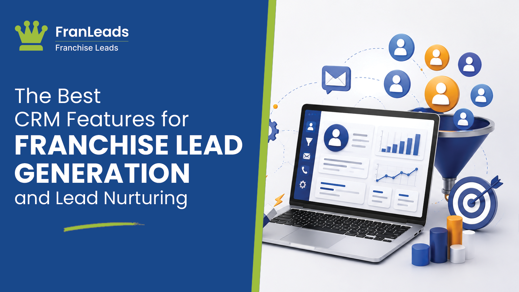 Franchise CRM dashboard showing lead capture, scoring, and pipeline stages.