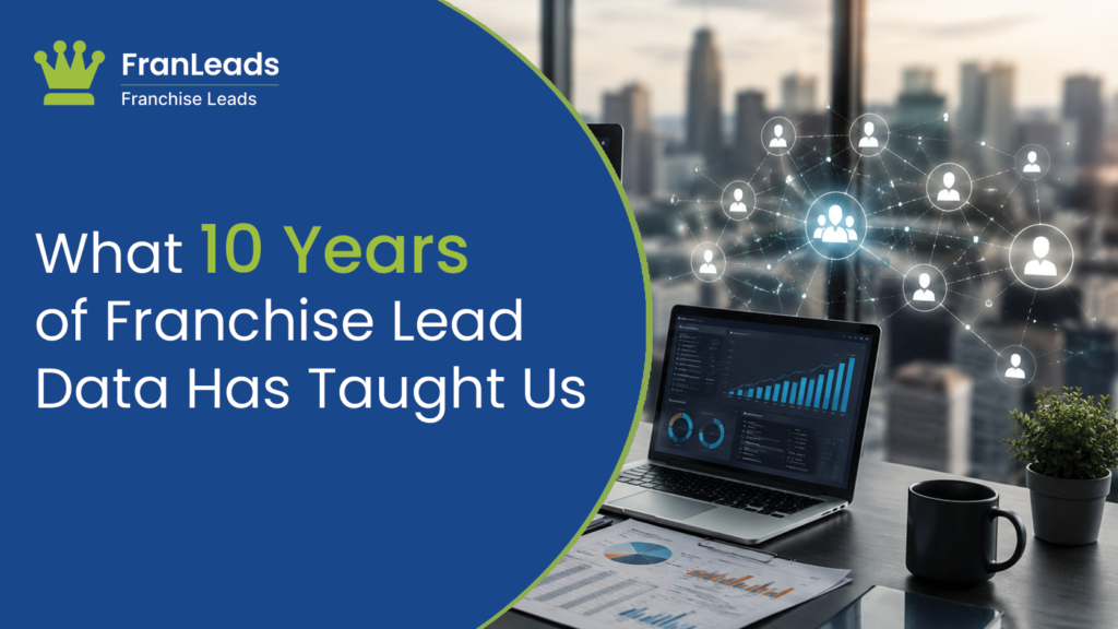 Ten-year timeline graphic of franchise lead generation trends and lessons.