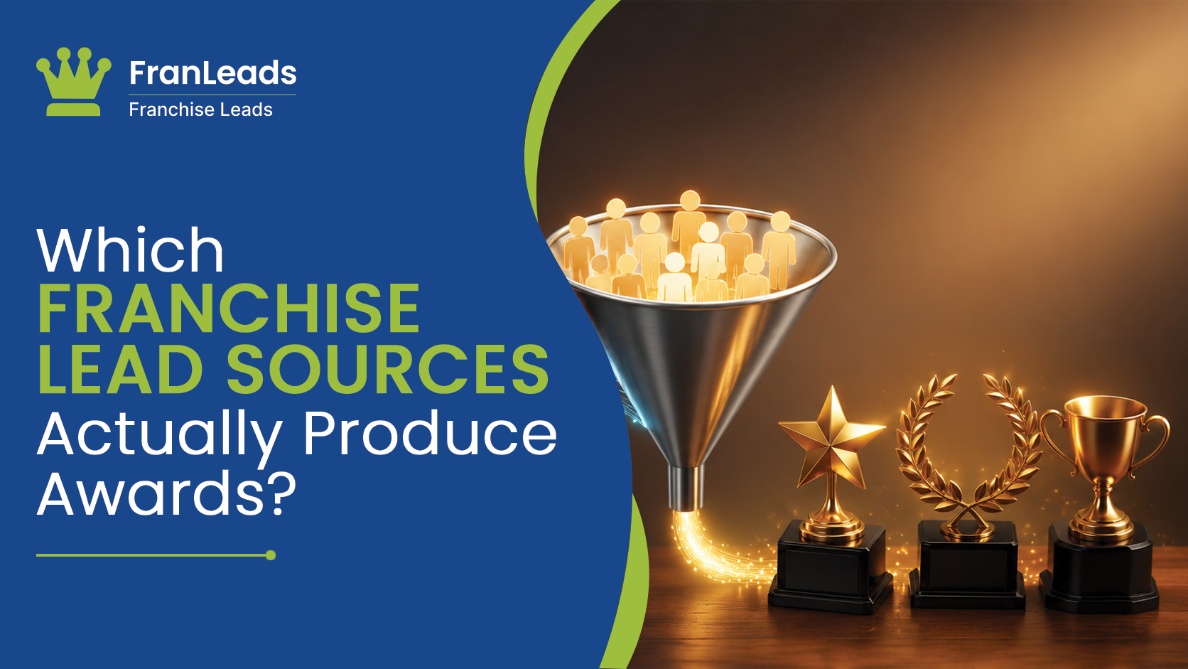 Funnel graphic comparing franchise lead sources by award conversion rate.